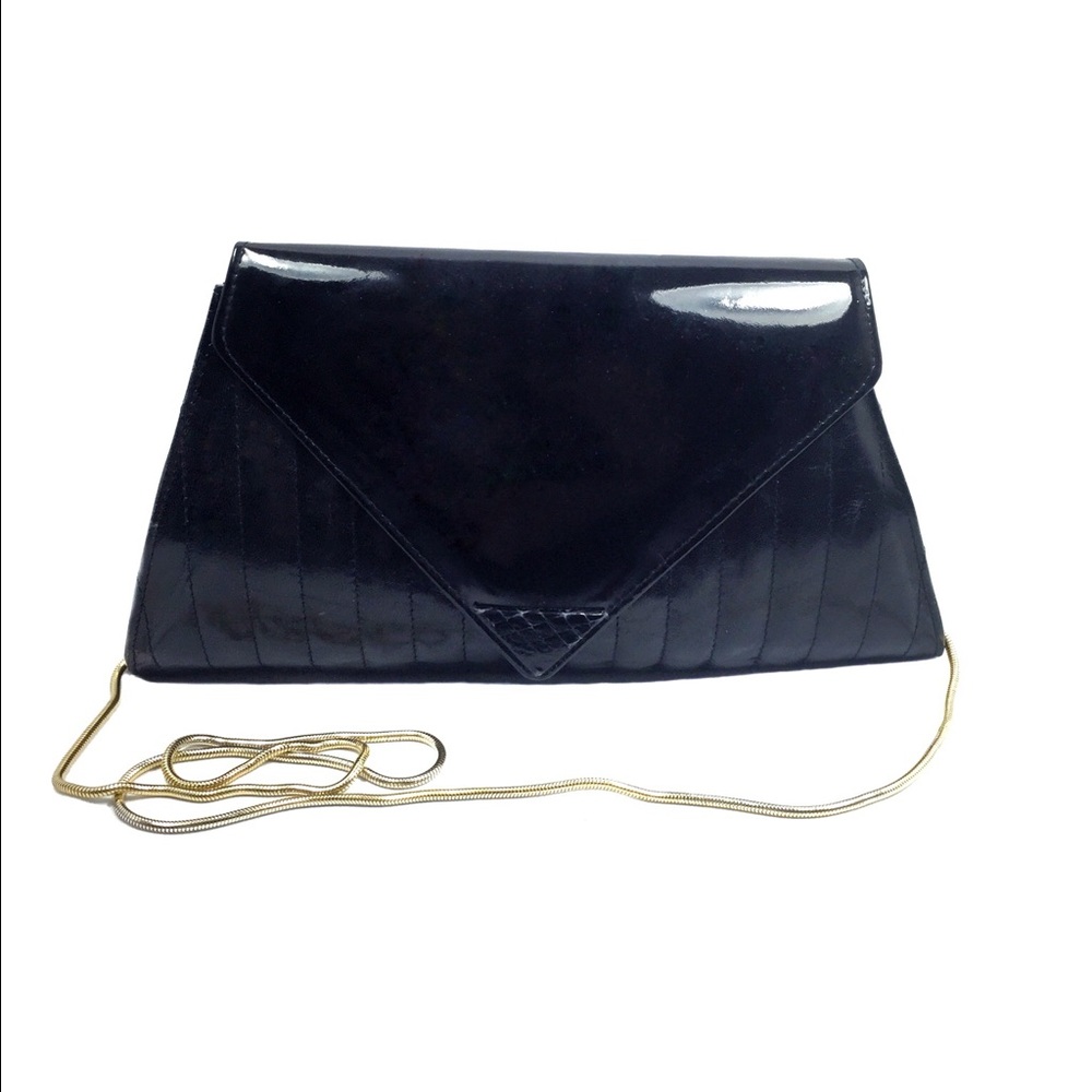 SALE VTG Womens Black & Gold Saks 5th Purse