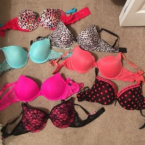 T-shirt bras and push up bras.