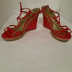 A.N.A. Red High Heel Platform Pumps