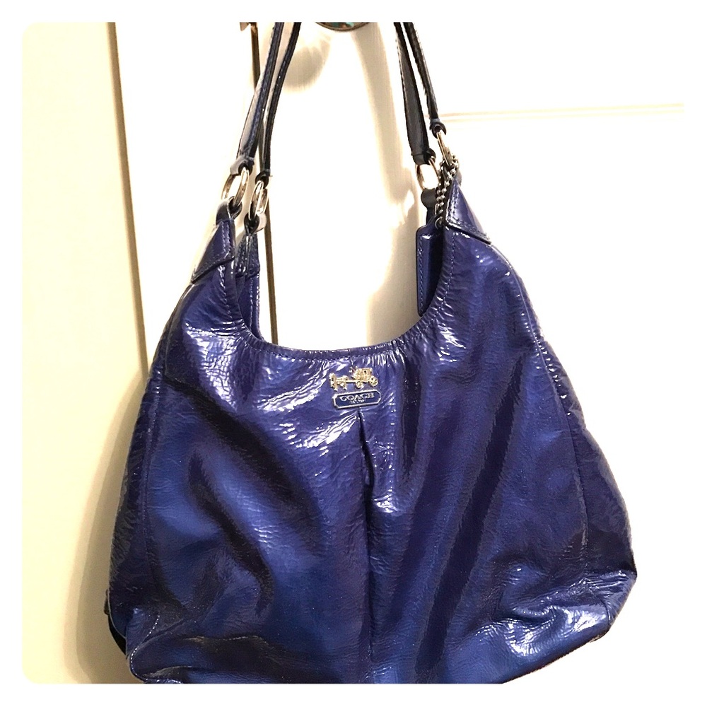 Coach Bag - patent leather, ultramarine color