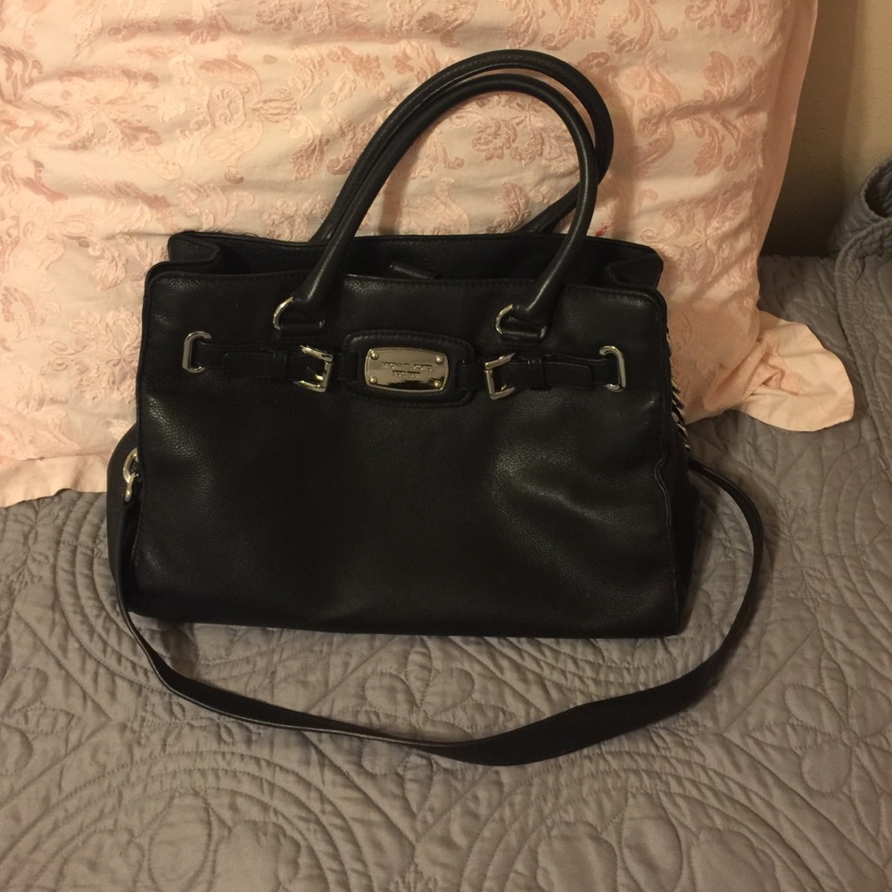 Authentic MK Michael Kors black leather purse