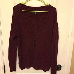 Forever 21 maroon cardigan