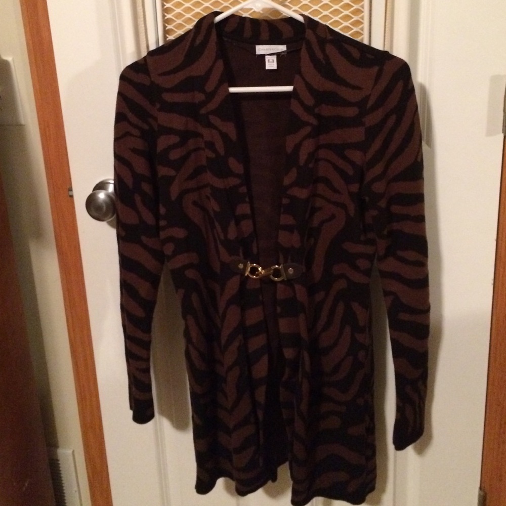 Charter Club brown, black, and gold sweater