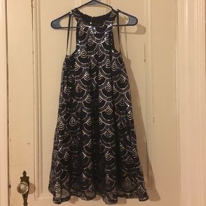 blue semi formal sequin dress