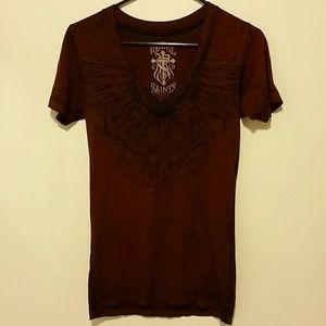 Rebel Saints by Affliction burnout tee