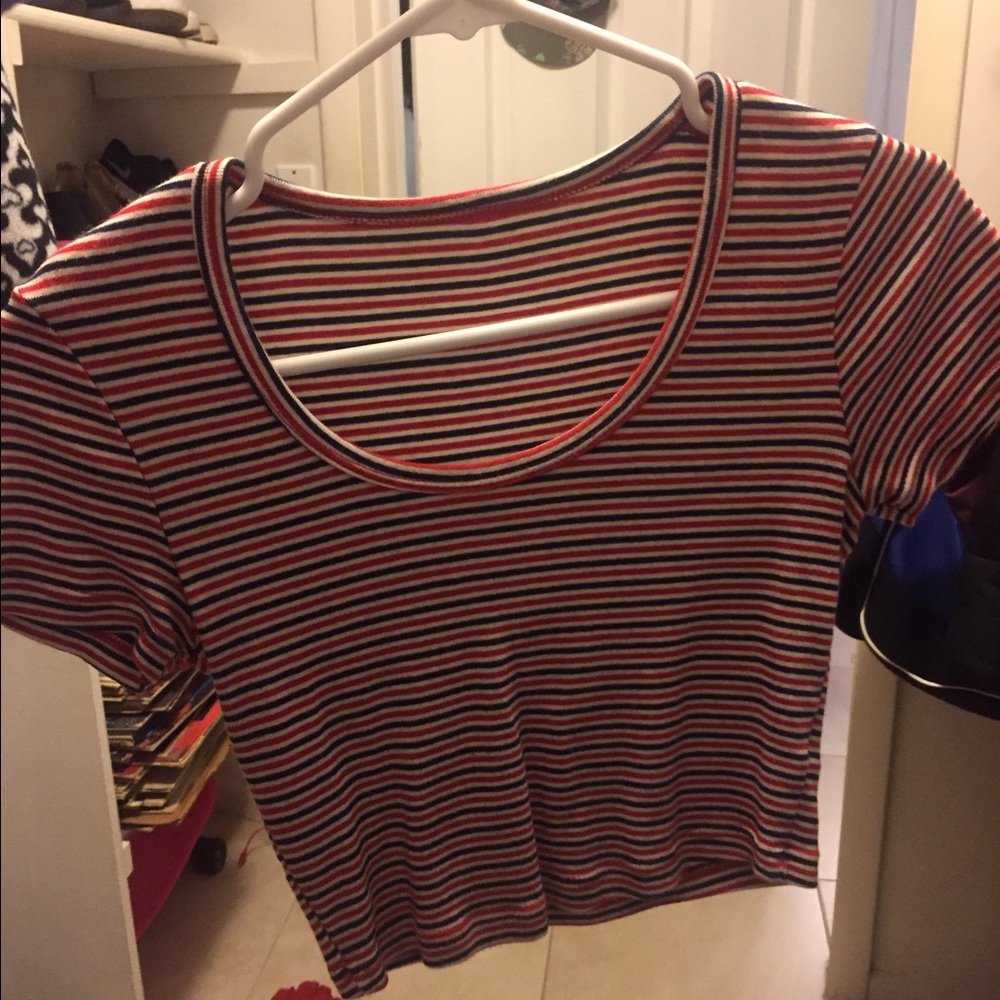 american apparel striped crop top