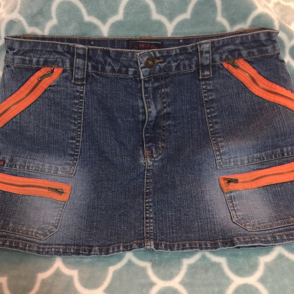 U.S. Polo Assn. Size 11/12 Blue Jean Mini Skirt