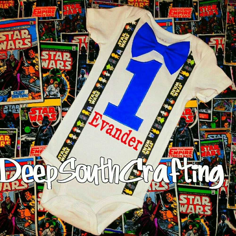 Star wars Darth vader first birthday onesie