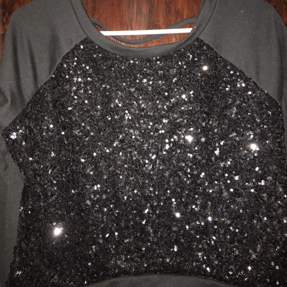 Sequin long sleeve top