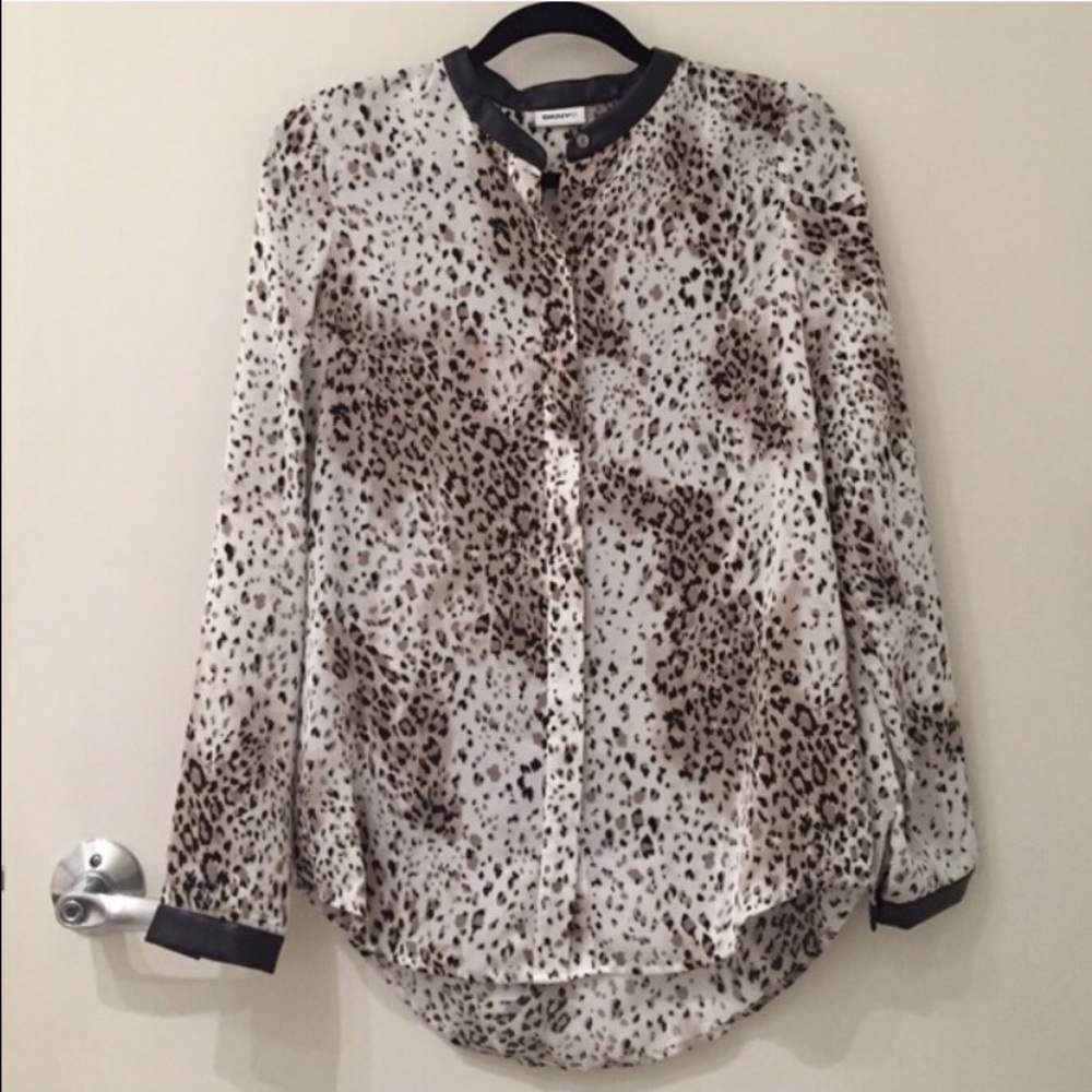 DKNYC Leopard Print Blouse