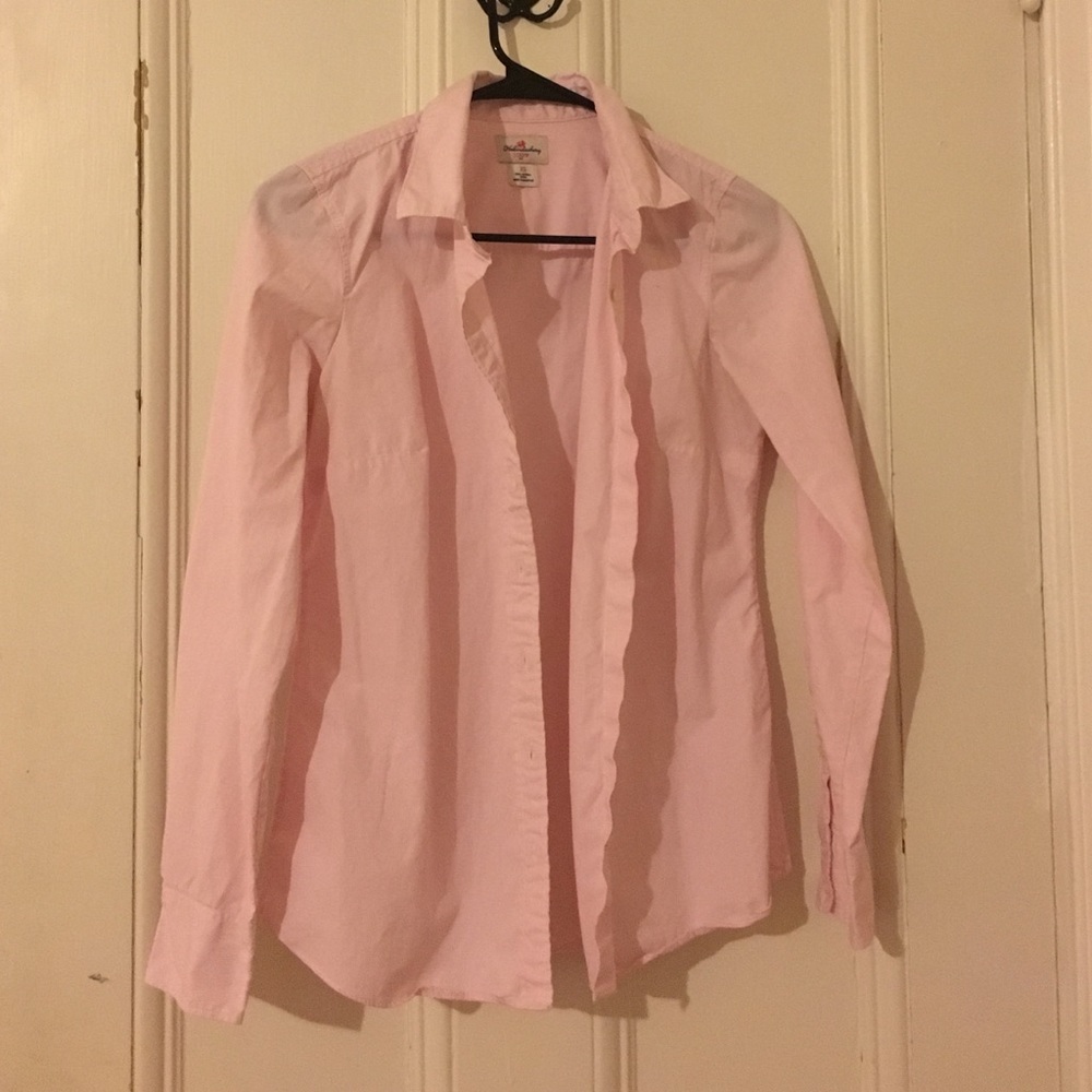 pink striped button down