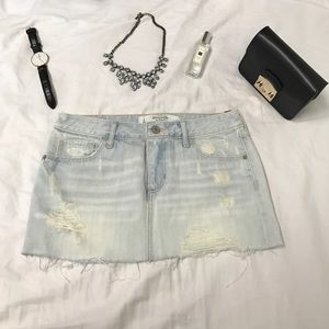 Abercrombie & Fitch destroyed denim skirt