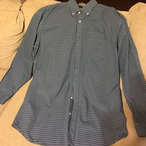 L.L. Bean blue plaid button up. LT