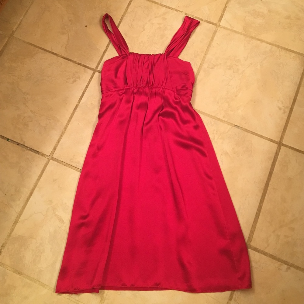 Matty M 100% Silk RED Dress