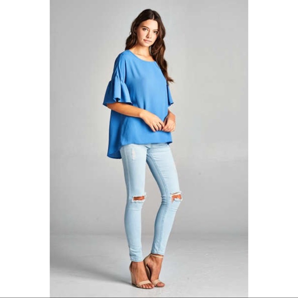LAST ONE!! Bell Sleeve Top-IVORY - Picture 5 of 7