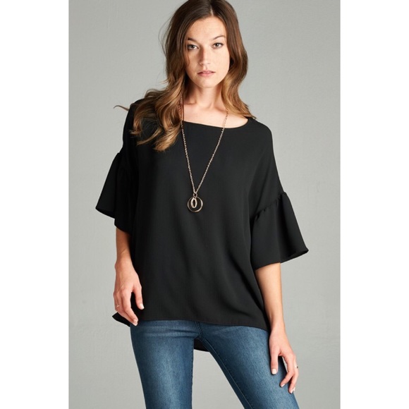 LAST ONE!! Bell Sleeve Top-IVORY - Picture 2 of 7