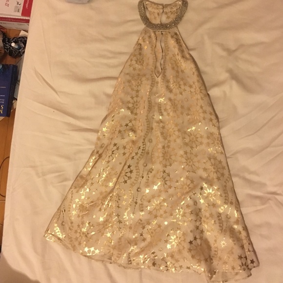 glitzy high necked fit&flare dress - Picture 1 of 4