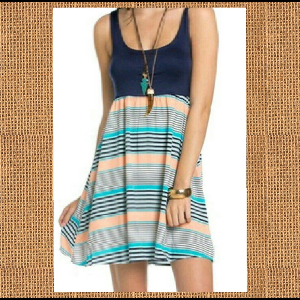 Navy & Striped Dress - Picture 5 of 8