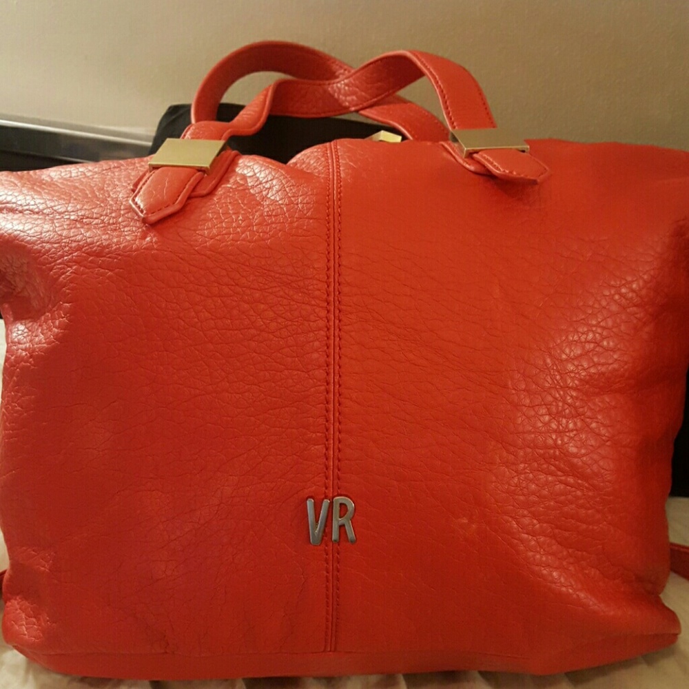 Violet Ray Leather Satchel Bag, Coral