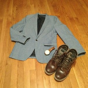 Men's Chambray Slim-fit Blazer NWOT