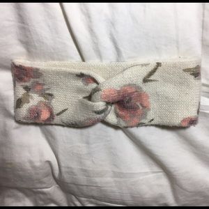Soft cream grey-pink floral headband