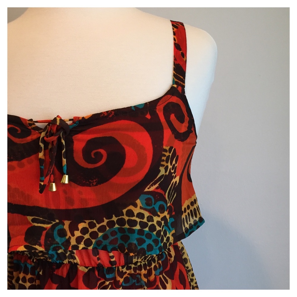 Bold Orange Layered Dress