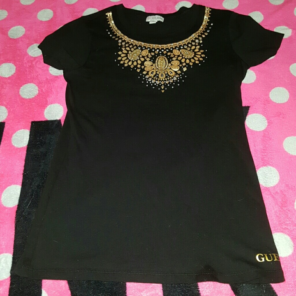 Guess Bling Necklace Shirt