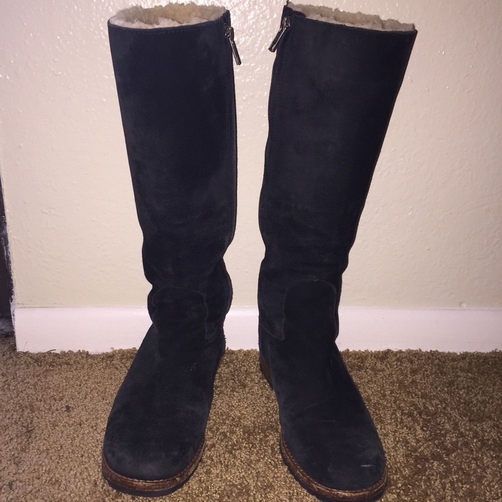 Ugg Suede Zip up Tall Boots