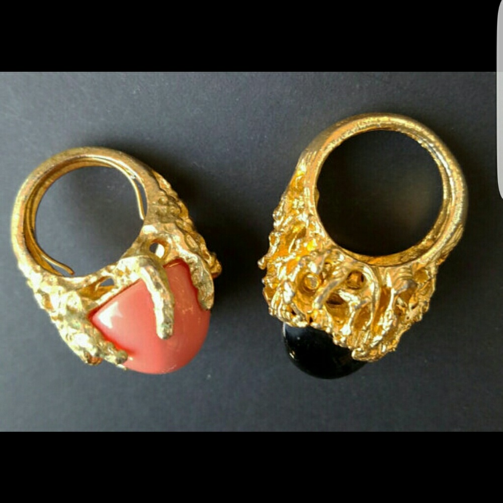 Lot of 2 Panetta style vintage cocktail rings