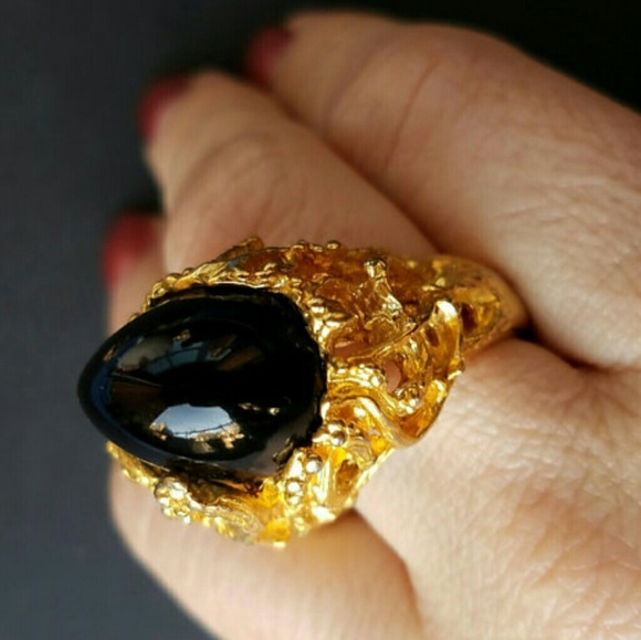 Lot of 2 Panetta style vintage cocktail rings - Picture 2 of 4