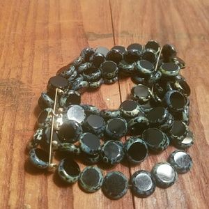 Beautiful Flat Glass Bead Bracelet