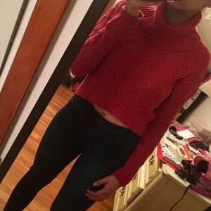 Cropped turtleneck sweater