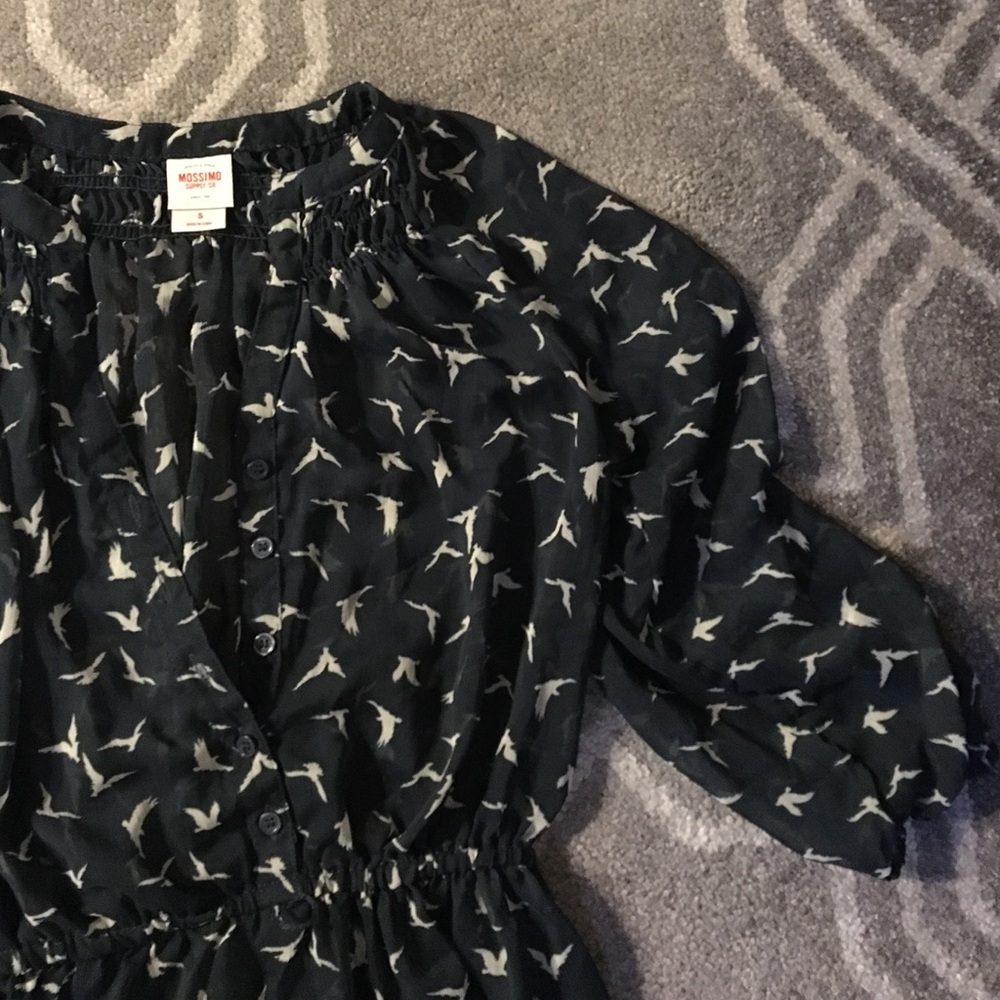Blue bird print tunic - Picture 1 of 2