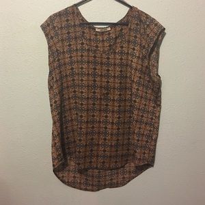 Brown patterned top
