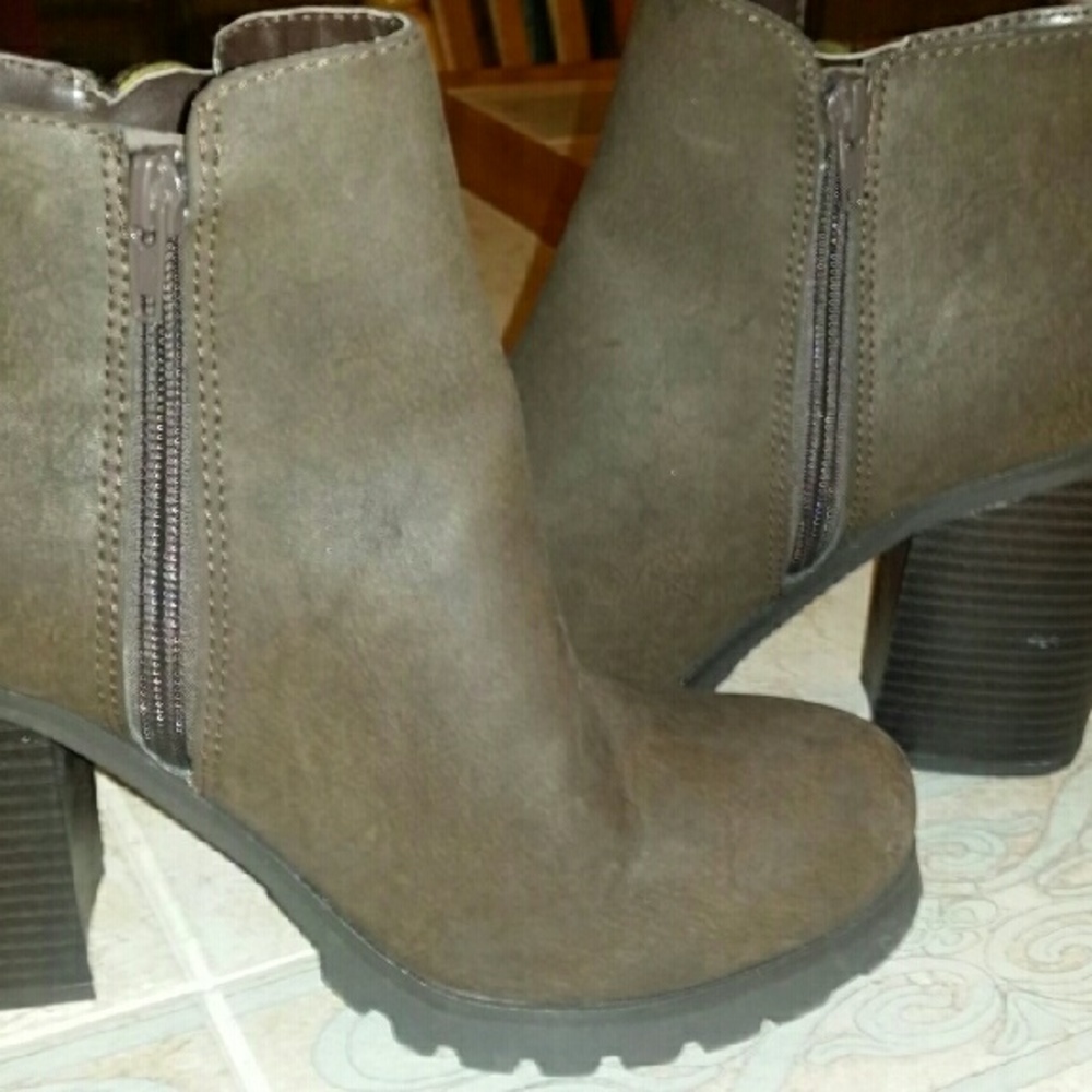 Chunky Brown Ankle Boots
