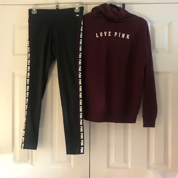 VS Pink Maroon 🐮neck Hoodie-XS(?S),Pant-S - Picture 6 of 6