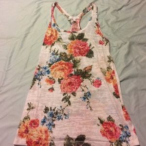 Delia's pixelated floral racerback tank M