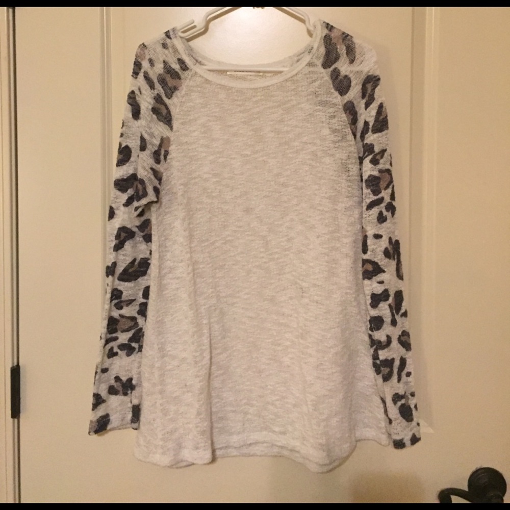 Leopard print sleeves: Tunic
