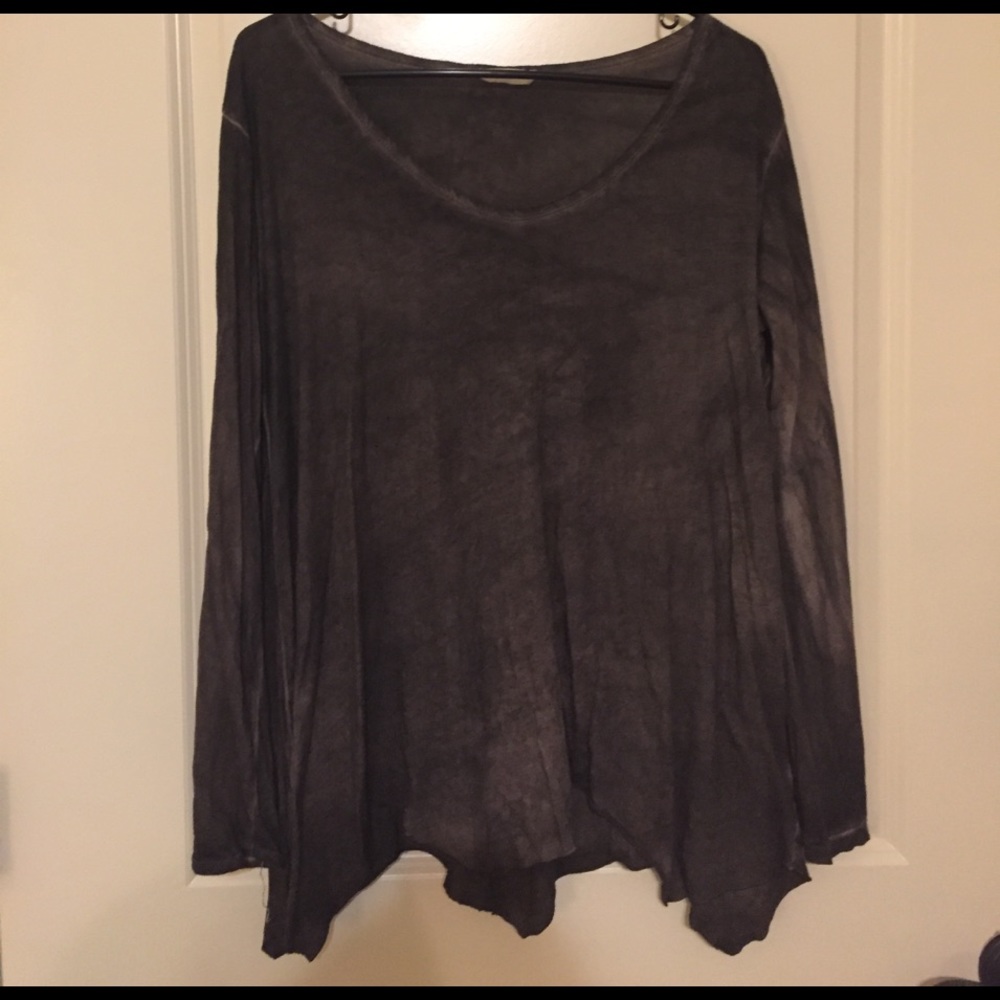 Scoop neck brown top