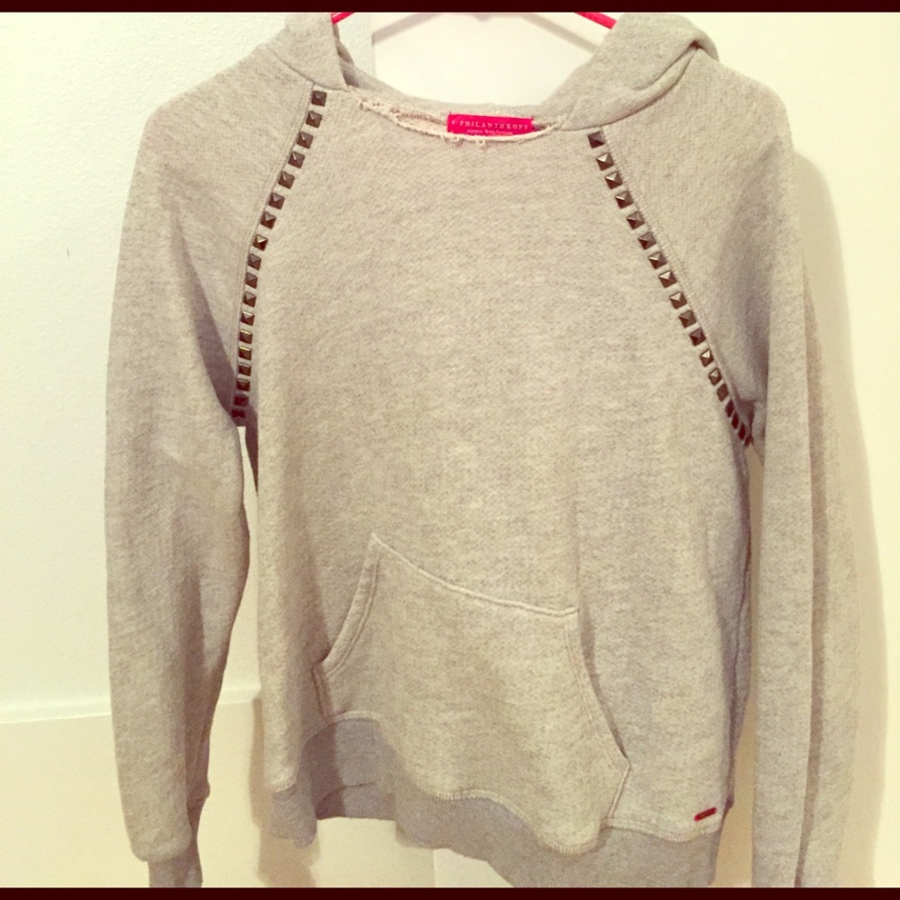 Gray philanthropy studded sweatshirt