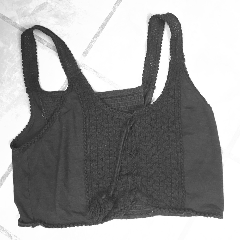 American Eagle Charcoal Gray Crop Top