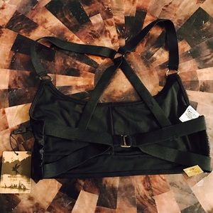 NWT 'OneTeaspoonSwim' Black Harness Swim Top