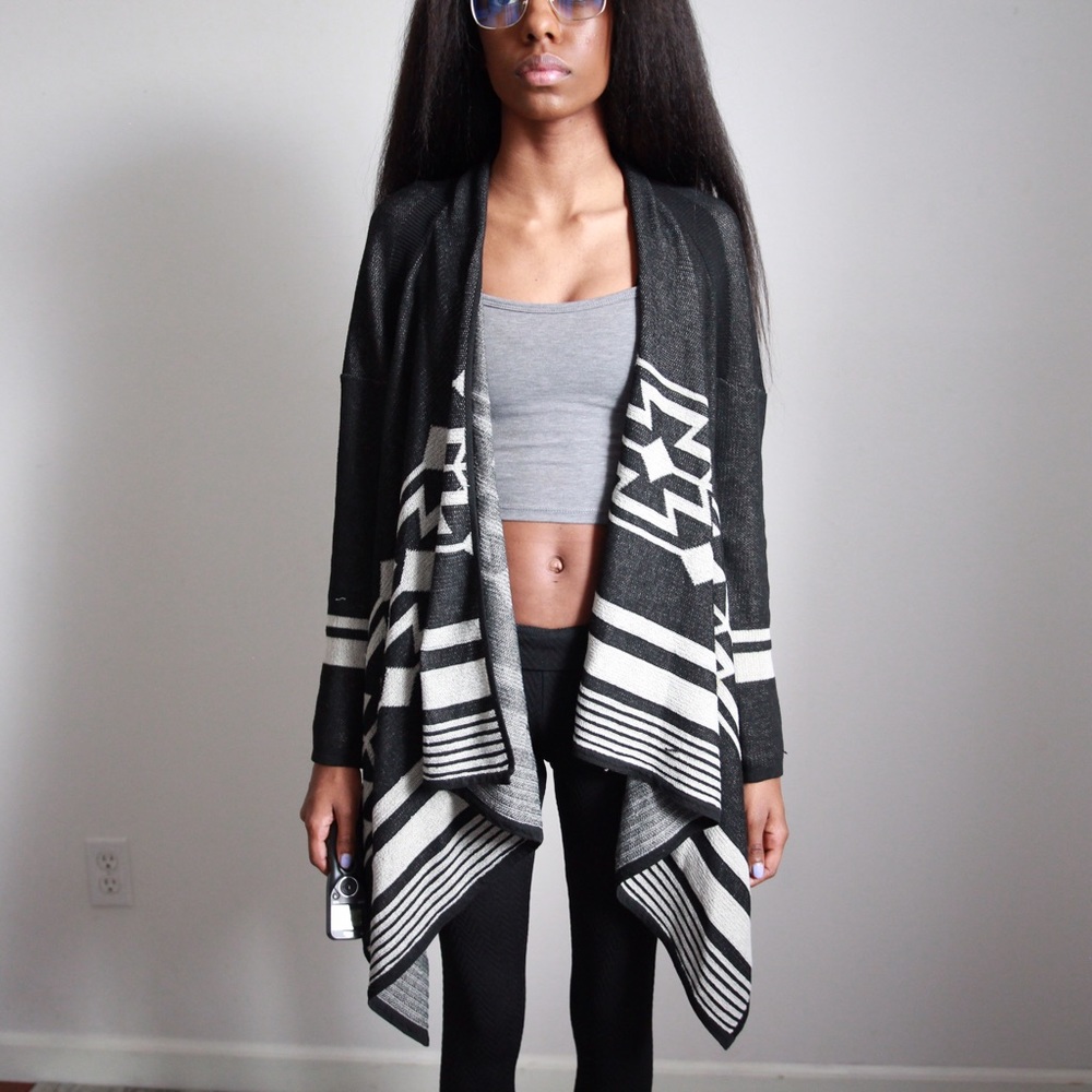Aztec print cardigan
