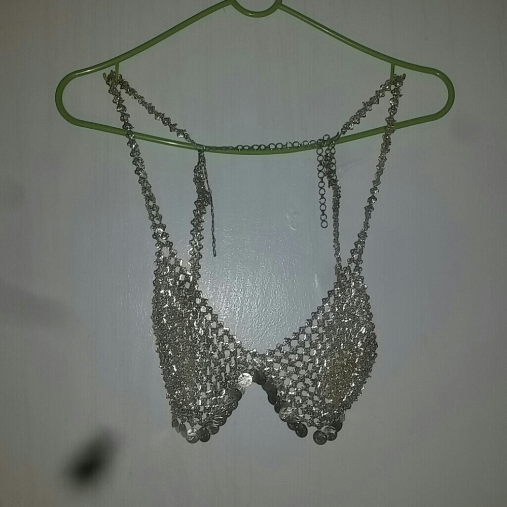 Metalic chain bralet