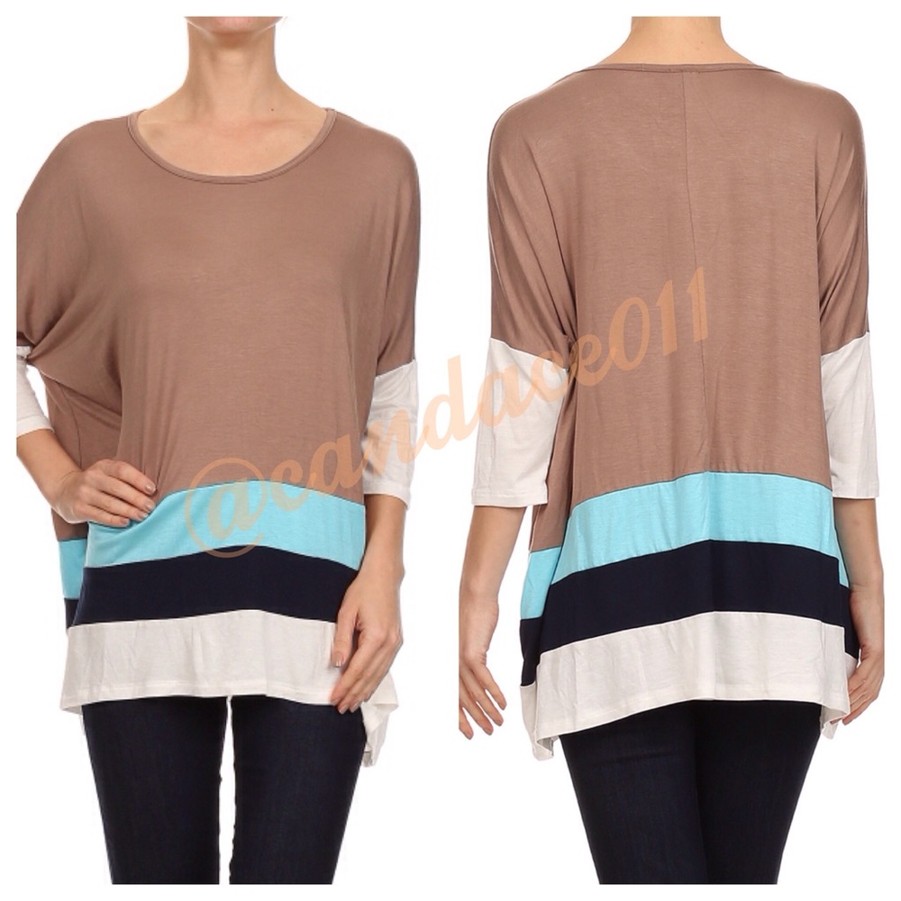 Dolman Sleeved Colorblock Tunic