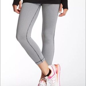 NWT workout leggings black and white check
