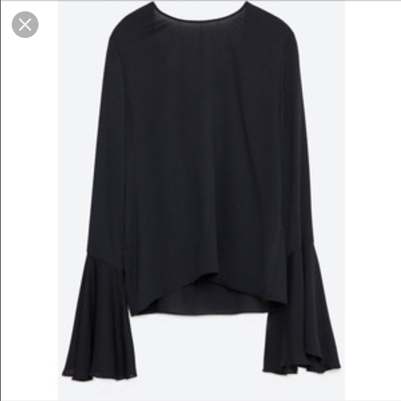 Zara Tops - NEW Zara black chiffon open back top Zara Tops - NEW Zara black chiffon open back top
