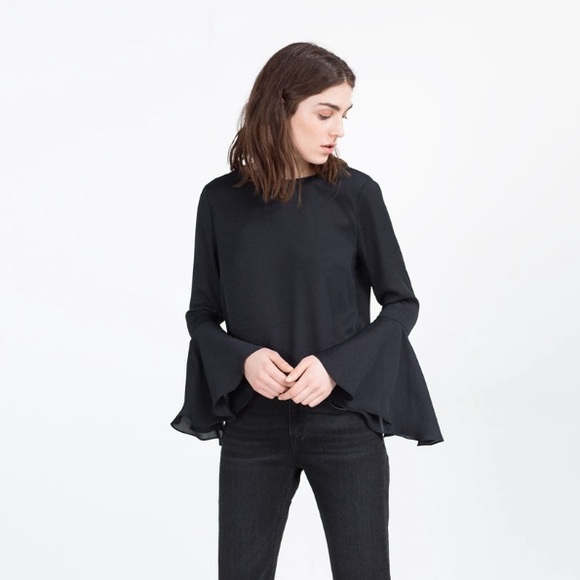 Zara Tops - NEW Zara black chiffon open back top Zara Tops - NEW Zara black chiffon open back top