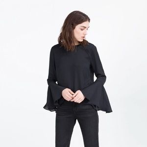 Zara Tops - NEW Zara black chiffon open back top Zara Tops - NEW Zara black chiffon open back top