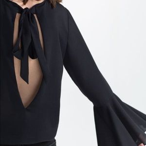 Zara Tops - NEW Zara black chiffon open back top Zara Tops - NEW Zara black chiffon open back top